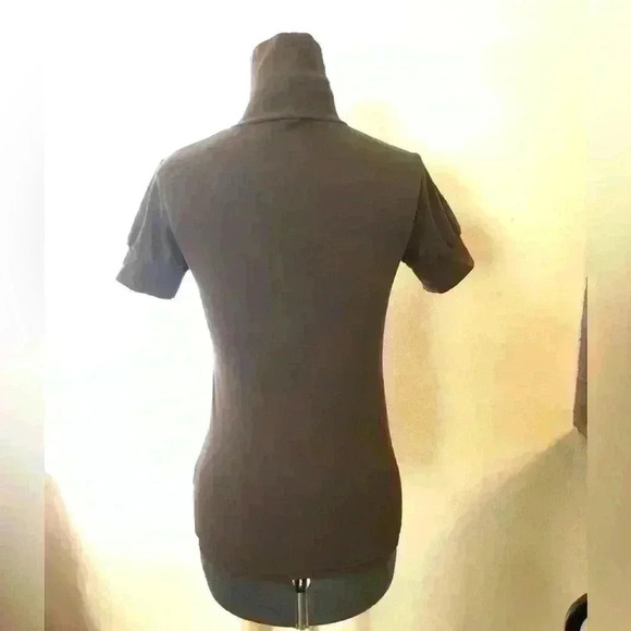 VTG Y2K VS Victoria Secret Dark Brown Short Sleeve Turtle Neck Top M - Picture 4 of 10